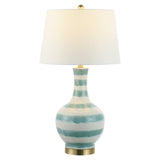 Tucker Striped Ceramic/Metal LED Table Lamp