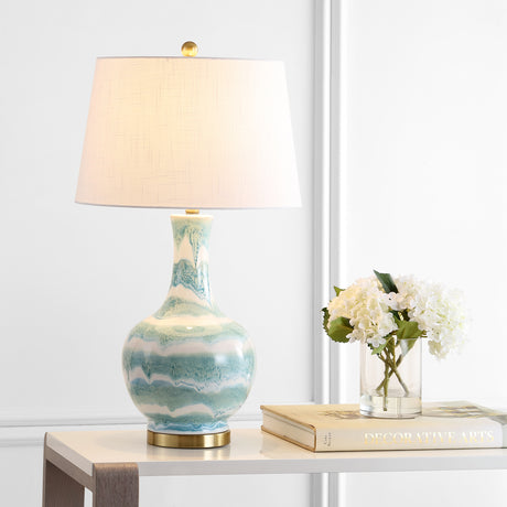 Tucker-Striped-Ceramic/Metal-LED-Table-Lamp-Table-Lamps