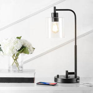 Axel-Iron/Seeded-Glass-Farmhouse-Industrial-USB-Charging-LED-Task-Lamp-Desk-Lamps