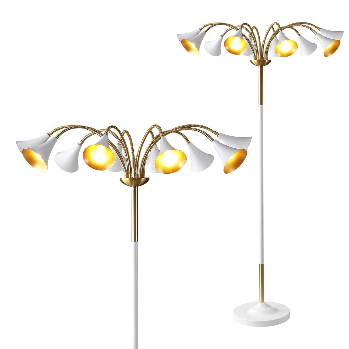 Vivian 10-Light Mid-Century Modern Iron Medusa Multi Head LED Floor Lamp
