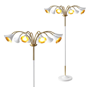 Vivian 10-Light Mid-Century Modern Iron Medusa Multi Head LED Floor Lamp
