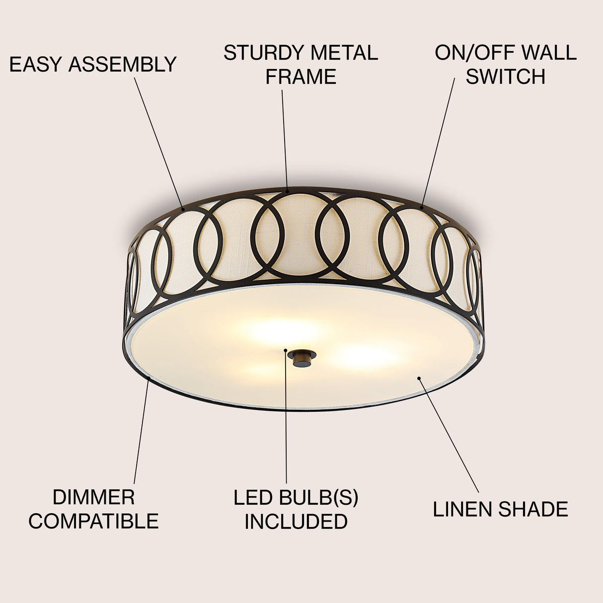 Aubrey Metal LED Flush Mount