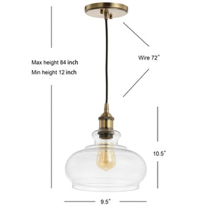 Wyatt Adjustable Drop Pharmacy Metal/Glass LED Pendant