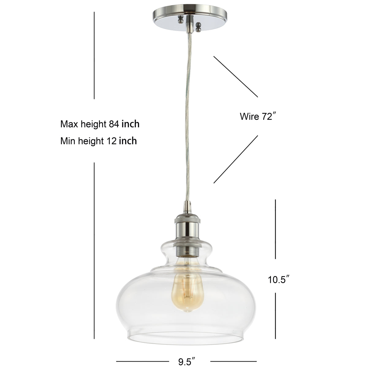 Wyatt Pharmacy Metal/Glass LED Pendant