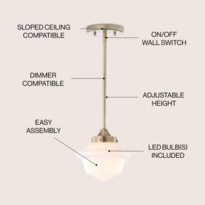 Kurtz Adjustable Drop Metal/Glass LED Pendant