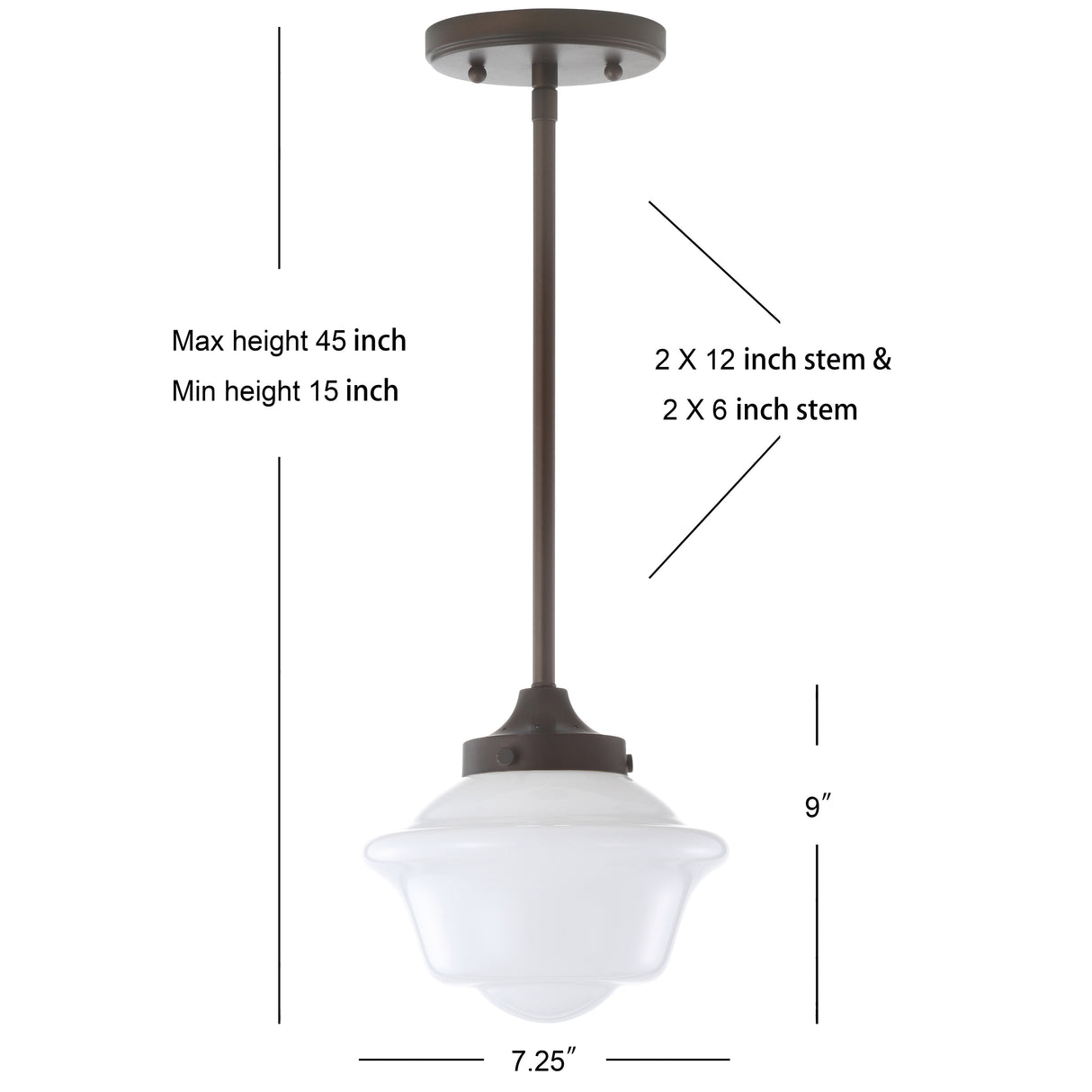 Kurtz Adjustable Drop Metal/Glass LED Pendant