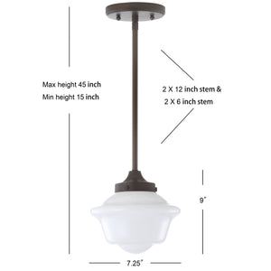 Kurtz Adjustable Drop Metal/Glass LED Pendant