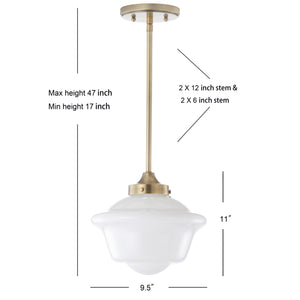 Kurtz Adjustable Drop Metal/Glass LED Pendant