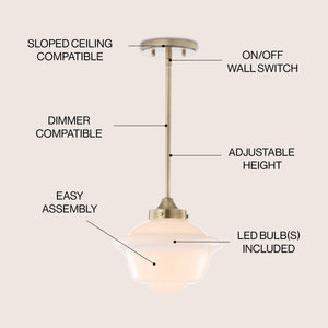 Kurtz Adjustable Drop Metal/Glass LED Pendant