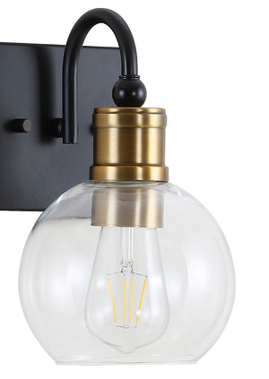 Marais 1-Light Iron/Glass Rustic Vintage LED Vanity Light