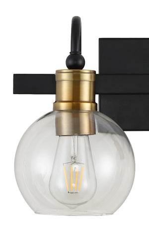 Marais 2-Light Iron/Glass Rustic Vintage LED Vanity Light