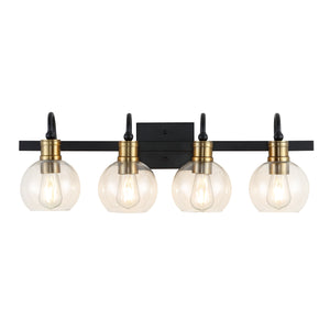 Marais 4-Light Iron/Glass Rustic Vintage LED Vanity Light