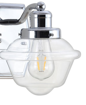 Orleans 1-Light Iron/Glass schoolhouse LED Vanity Light