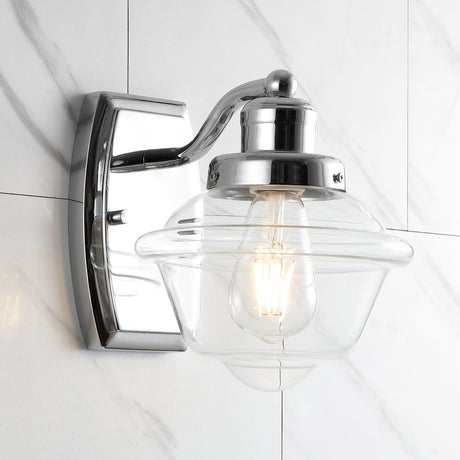 Orleans-1-Light-Iron/Glass-schoolhouse-LED-Vanity-Light-Vanity-Lights