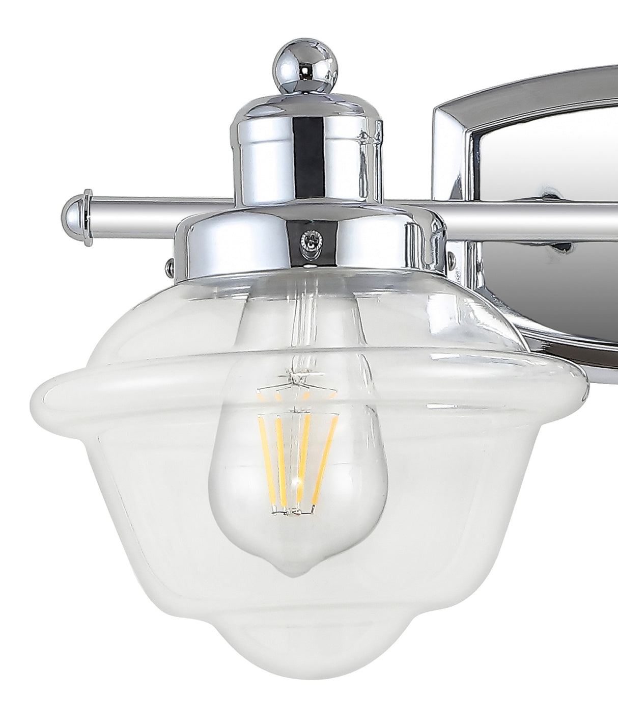 Orleans 2-Light Iron/Glass schoolhouse LED Vanity Light