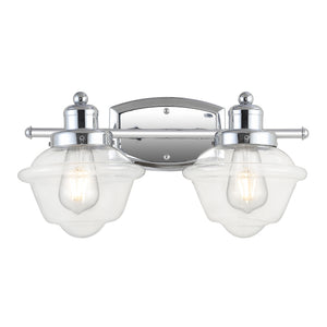 Orleans 2-Light Iron/Glass schoolhouse LED Vanity Light