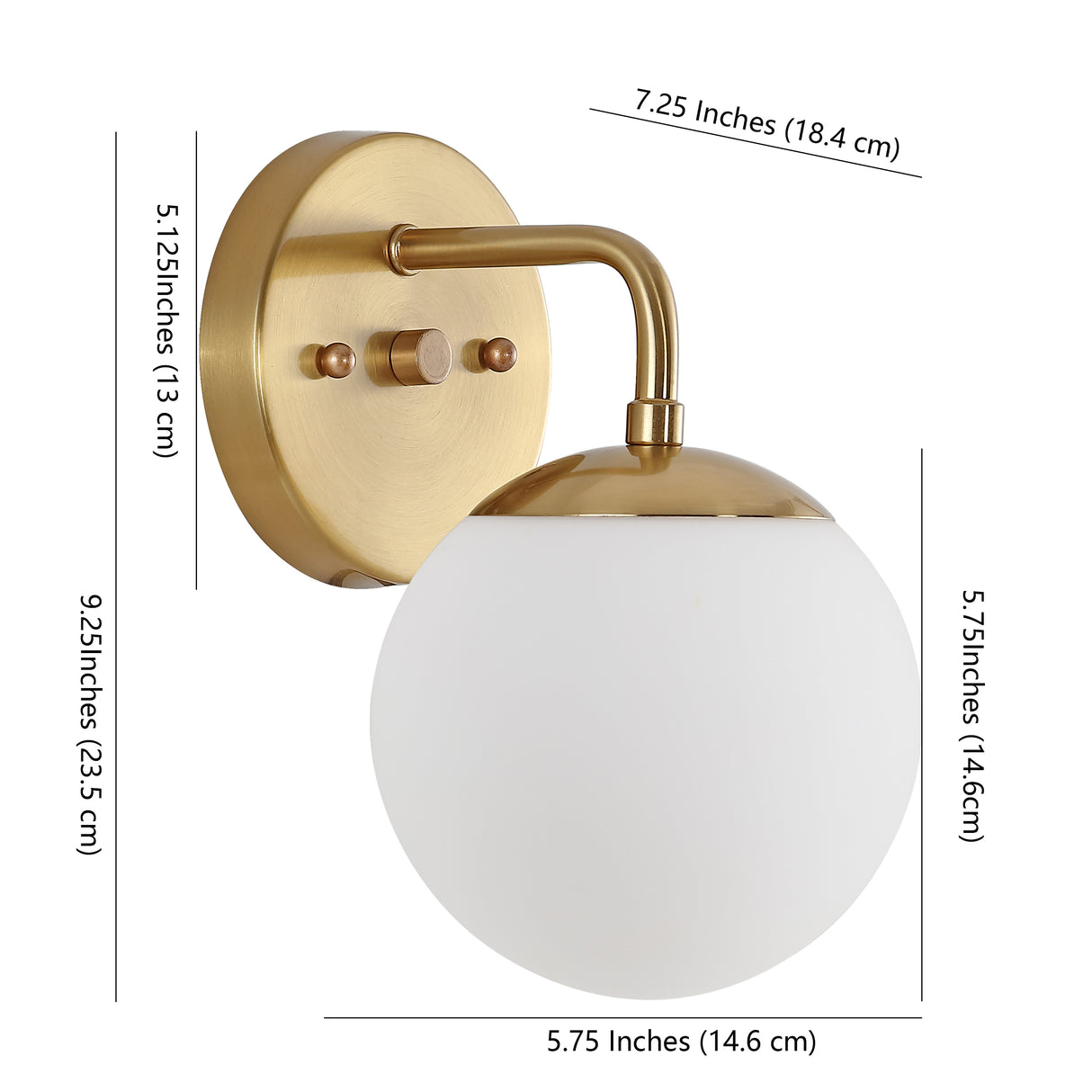 Louis 1-Light Metal/Frosted Glass Modern Contemporary LED Vanity
