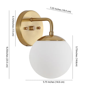 Louis 1-Light Metal/Frosted Glass Modern Contemporary LED Vanity