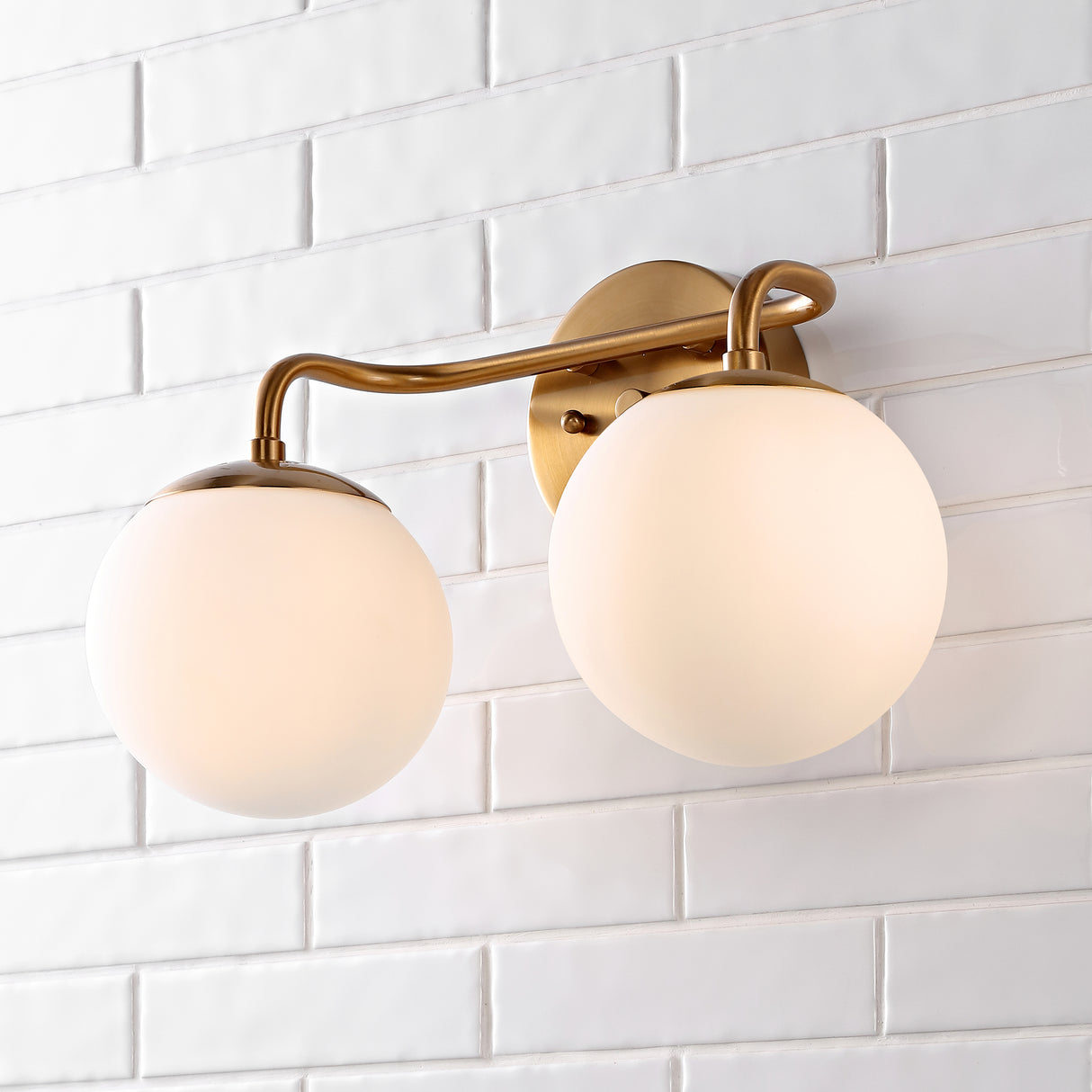 Louis-2-Light-Metal/Frosted-Glass-Modern-Contemporary-LED-Vanity-Bathroom-Vanity-Lights