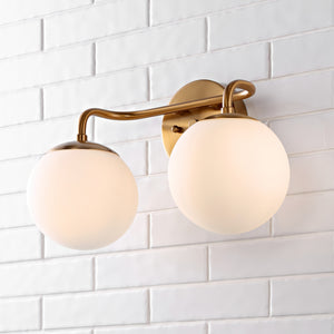 Louis-2-Light-Metal/Frosted-Glass-Modern-Contemporary-LED-Vanity-Bathroom-Vanity-Lights