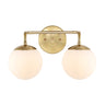 Louis 2-Light Metal/Frosted Glass Modern Contemporary LED Vanity