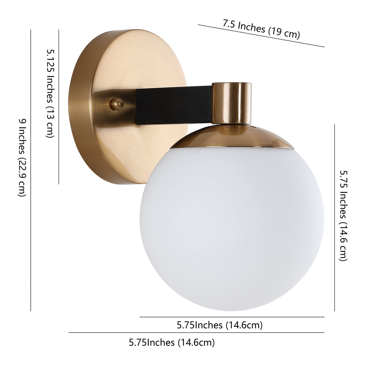 Modernist 1-Light Metal/Frosted Glass Modern Contemporary LED Vanity