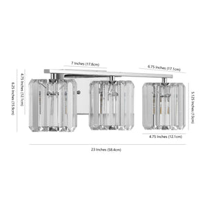 Coco 3-Light Metal/Glass Classic Glam LED Vanity Light