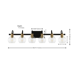 Marais 6-Light Iron/Glass Rustic Vintage LED Vanity Light