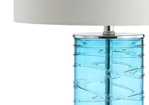 Cole Modern Fused Glass Cylinder LED Table Lamp-Set of 2