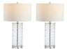 Cole Modern Fused Glass Cylinder LED Table Lamp-Set of 2