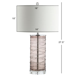 Cole Modern Fused Glass Cylinder LED Table Lamp-Set of 2