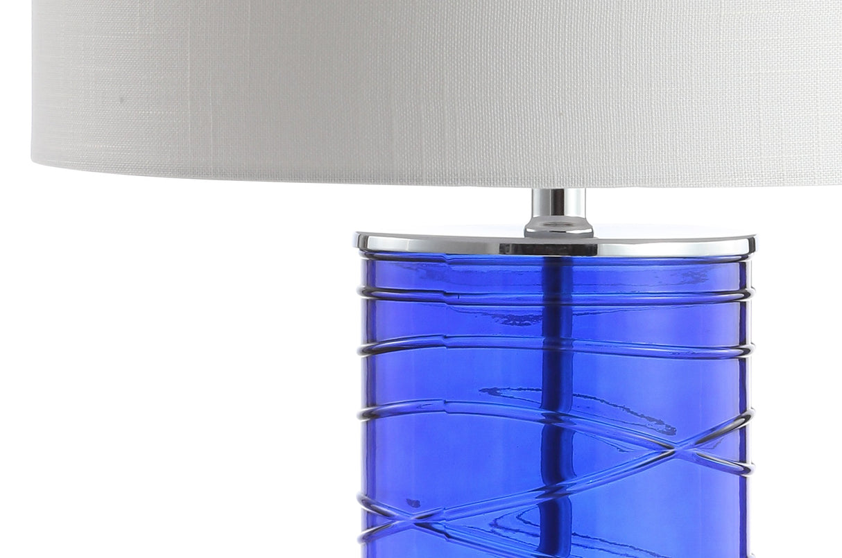 Cole Modern Fused Glass Cylinder LED Table Lamp-Set of 2