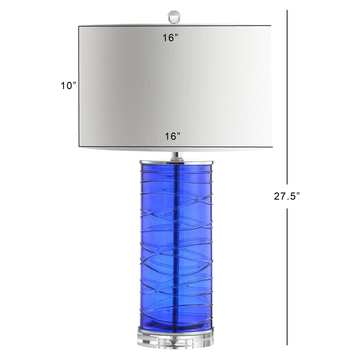 Cole Modern Fused Glass Cylinder LED Table Lamp-Set of 2