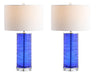 Cole Modern Fused Glass Cylinder LED Table Lamp-Set of 2