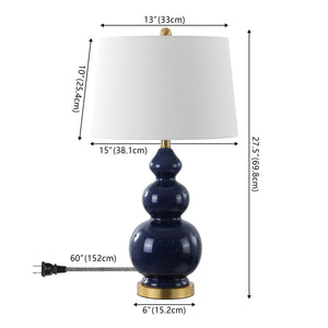 Bowen Contemporary Transitional Ceramic Gourd LED Table Lamp