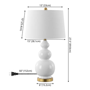 Bowen Contemporary Transitional Ceramic Gourd LED Table Lamp