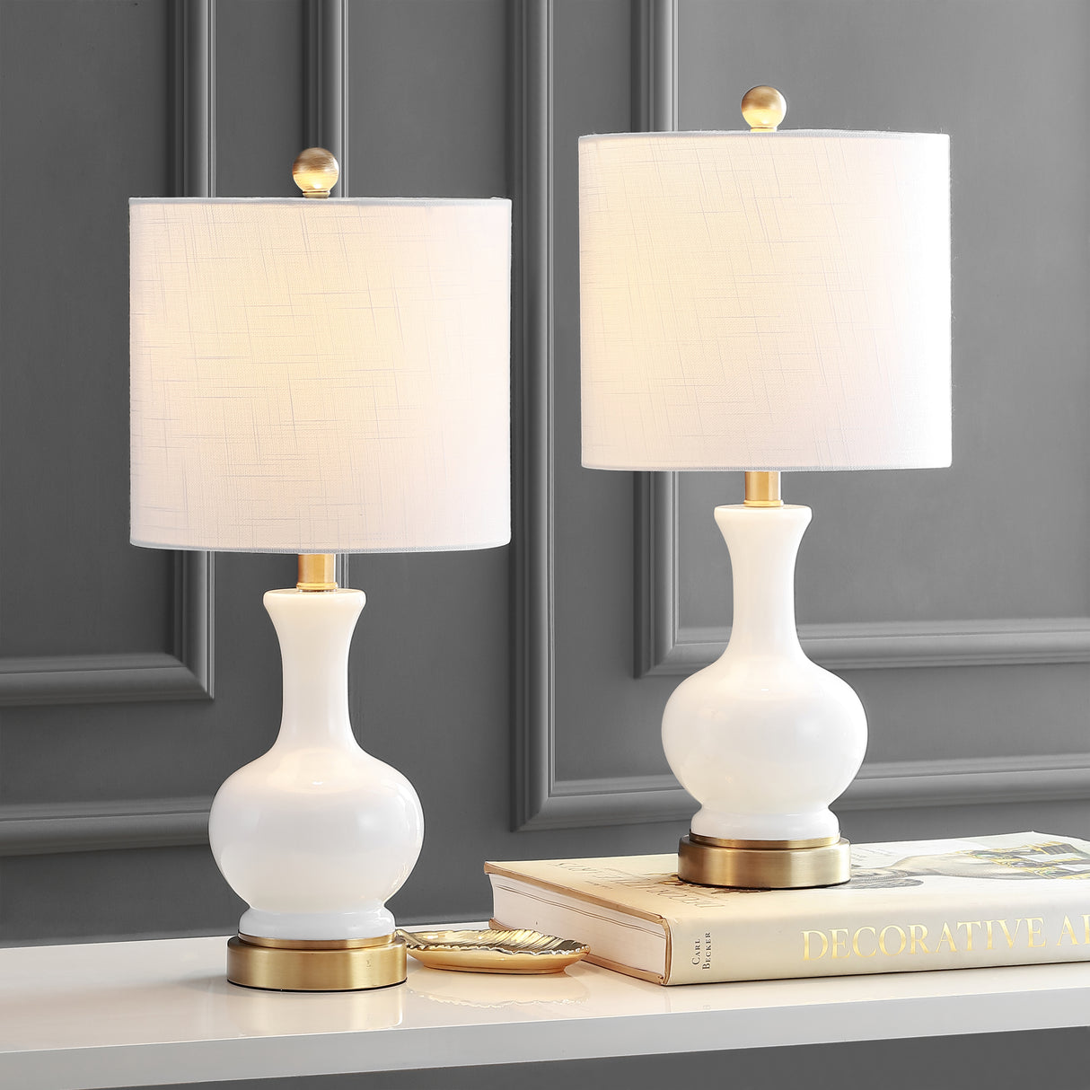 Cox Glass/Metal LED Table Lamp-Set of 2