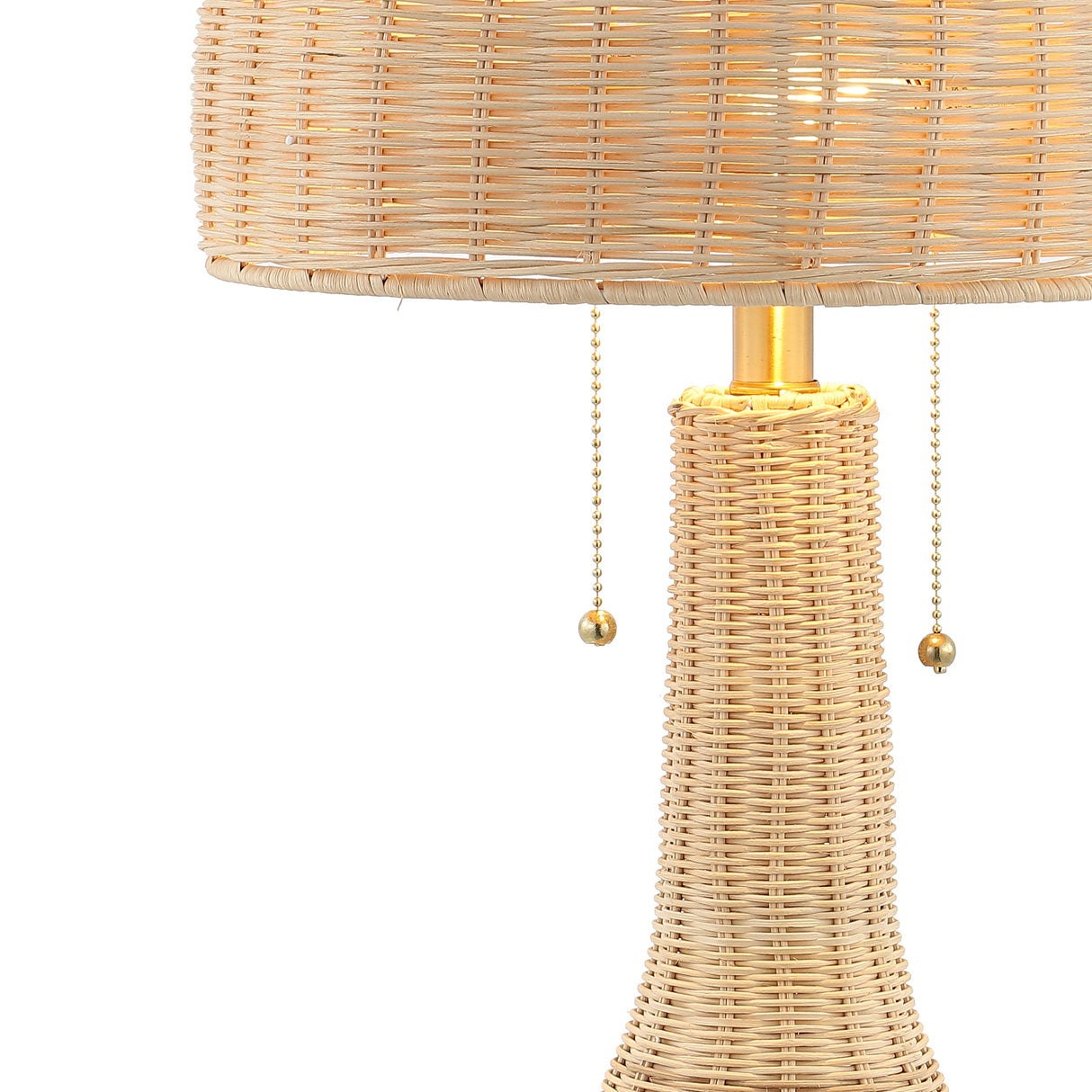 Joanie Woven Wicker Mid-Century Table Lamp
