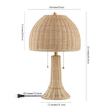 Joanie Woven Wicker Mid-Century Table Lamp