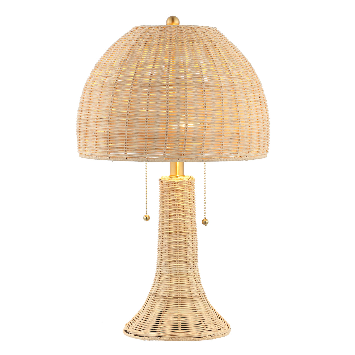 Joanie Woven Wicker Mid-Century Table Lamp
