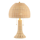 Joanie Woven Wicker Mid-Century Table Lamp
