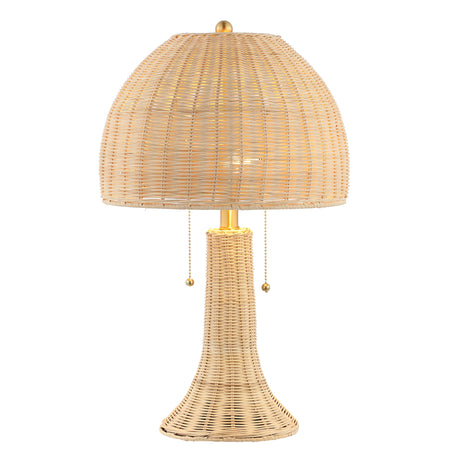Joanie Woven Wicker Mid-Century Table Lamp