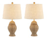 Margie Pair of Wicker Ginger-Jar Table Lamps
