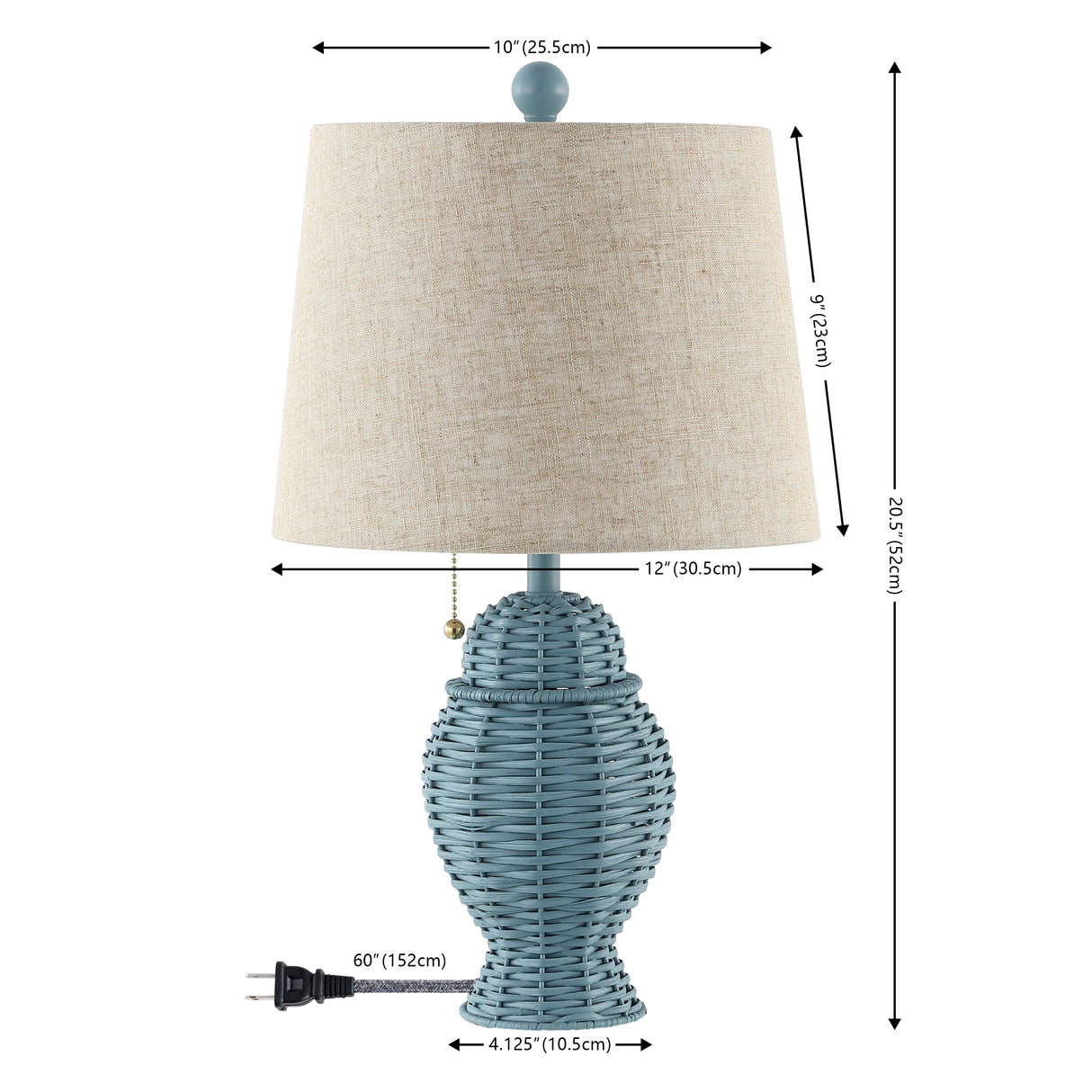 Margie Pair of Wicker Ginger-Jar Table Lamps