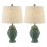 Margie Pair of Wicker Ginger-Jar Table Lamps