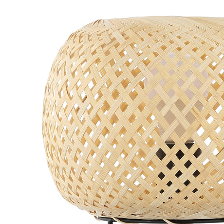 Palma Bohemian Rustic Iron/Rattan LED Mini Table Lamp with Smart Bulb