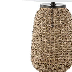 Seagrass Table Lamp with Linen Shade