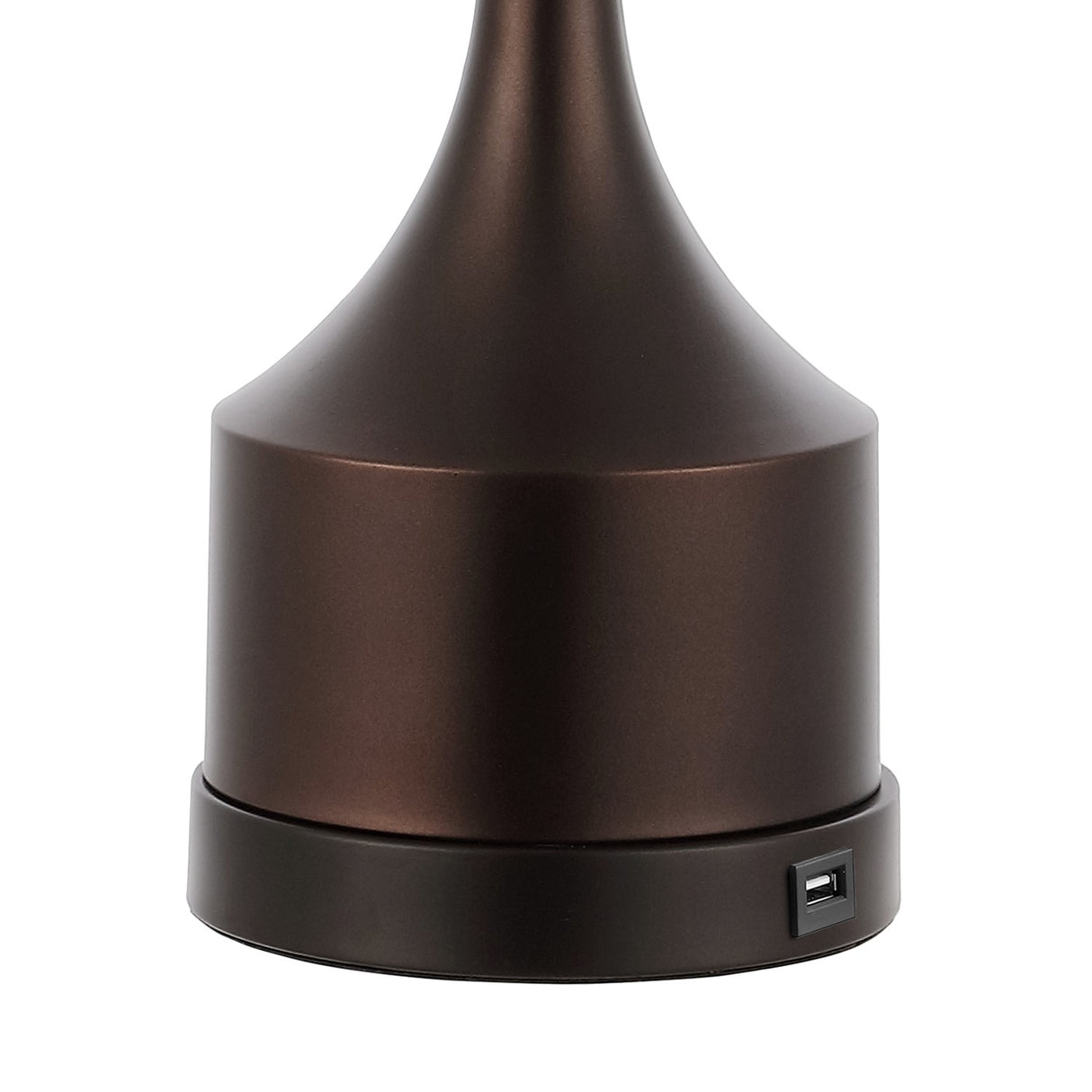 Cooper French Country Farmhouse Iron LED Table Lamp with USB Charging Port-Set of 2