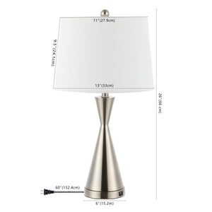 Colton Classic French Country Iron LED Table Lamp with USB Charging Port-Set of 2