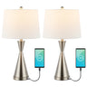 Colton Classic French Country Iron LED Table Lamp with USB Charging Port-Set of 2